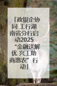 政银企协同 工行湖南省分行启动2025“金融送解优 兴工助商惠农”行动
