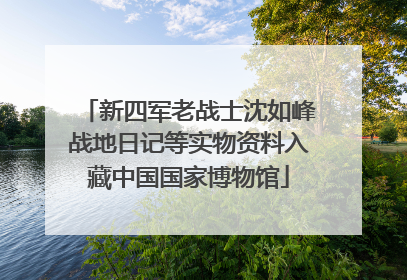 新四军老战士沈如峰战地日记等实物资料入藏中国国家博物馆