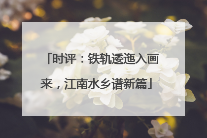 时评：铁轨逶迤入画来，江南水乡谱新篇