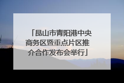 昆山市青阳港中央商务区暨重点片区推介合作发布会举行