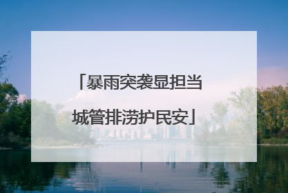 暴雨突袭显担当 城管排涝护民安