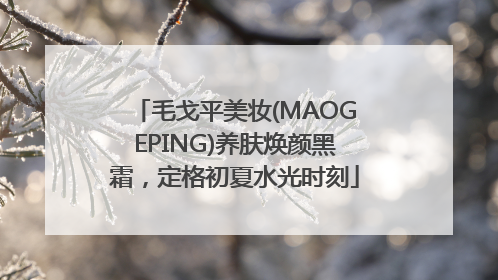毛戈平美妆(MAOGEPING)养肤焕颜黑霜，定格初夏水光时刻