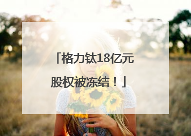 格力钛18亿元股权被冻结！
