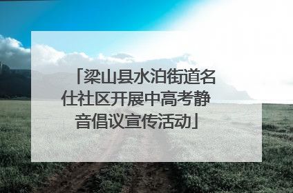 梁山县水泊街道名仕社区开展中高考静音倡议宣传活动
