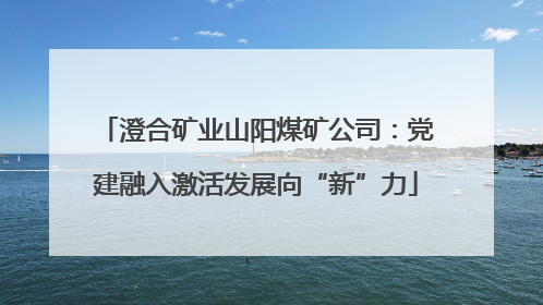 澄合矿业山阳煤矿公司：党建融入激活发展向“新”力