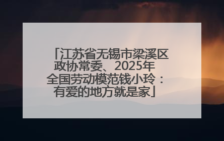 江苏省无锡市梁溪区政协常委、2025年全国劳动模范钱小玲：有爱的地方就是家