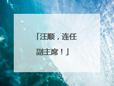 汪顺，连任副主席！