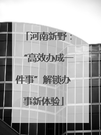 河南新野：“高效办成一件事”解锁办事新体验