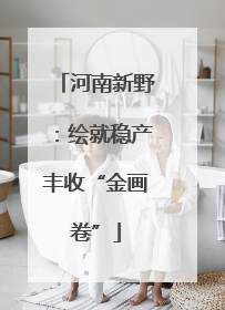 河南新野：绘就稳产丰收“金画卷”