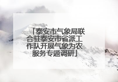 泰安市气象局联合驻泰安市省派工作队开展气象为农服务专题调研