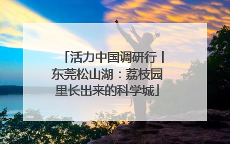 活力中国调研行丨东莞松山湖：荔枝园里长出来的科学城