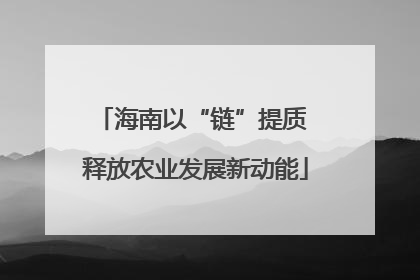 海南以“链”提质 释放农业发展新动能