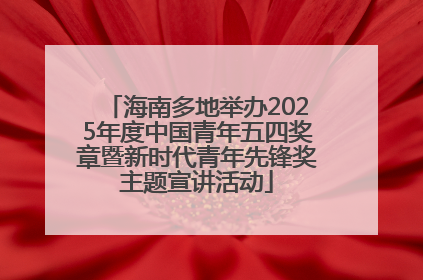 海南多地举办2025年度中国青年五四奖章暨新时代青年先锋奖主题宣讲活动