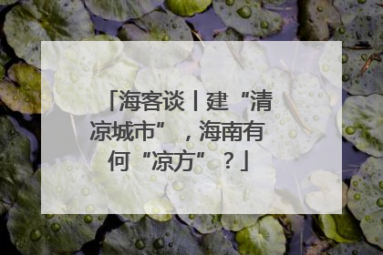 海客谈丨建“清凉城市”，海南有何“凉方”？