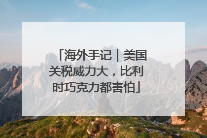 海外手记｜美国关税威力大，比利时巧克力都害怕