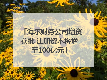 海尔财务公司增资获批 注册资本将增至100亿元