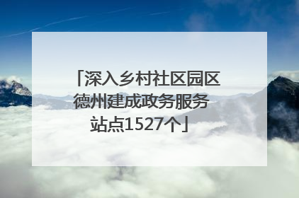 深入乡村社区园区 德州建成政务服务站点1527个