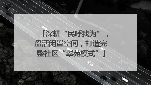 深耕“民呼我为”，盘活闲置空间，打造完整社区“翠苑模式”