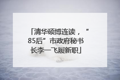 清华硕博连读，“85后”市政府秘书长李一飞履新职