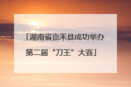湖南省嘉禾县成功举办第二届“刀王”大赛