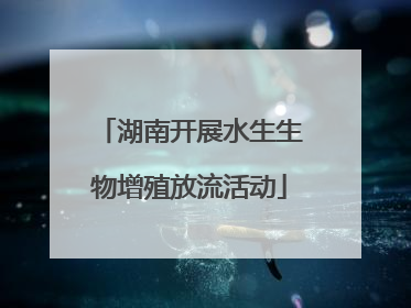 湖南开展水生生物增殖放流活动
