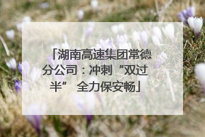 湖南高速集团常德分公司：冲刺“双过半” 全力保安畅
