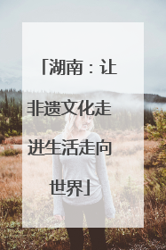 湖南：让非遗文化走进生活走向世界