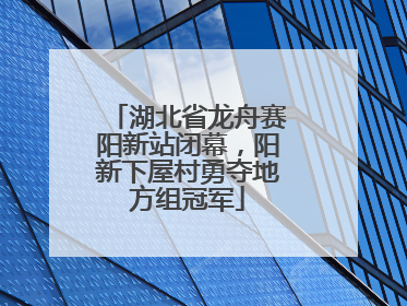 湖北省龙舟赛阳新站闭幕，阳新下屋村勇夺地方组冠军
