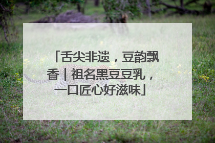 舌尖非遗，豆韵飘香｜祖名黑豆豆乳，一口匠心好滋味