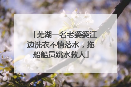 芜湖一名老婆婆江边洗衣不慎落水，拖船船员跳水救人