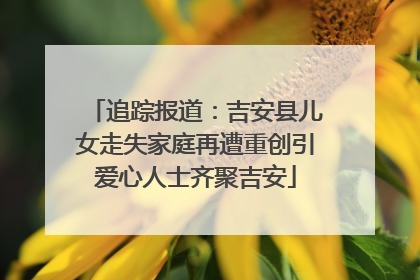 追踪报道：吉安县儿女走失家庭再遭重创引爱心人士齐聚吉安