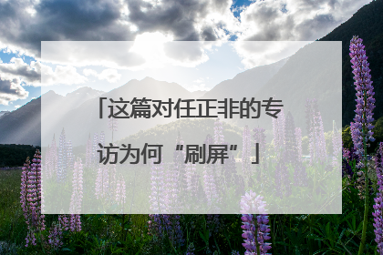 这篇对任正非的专访为何“刷屏”