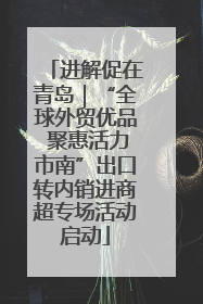 进解促在青岛｜“全球外贸优品 聚惠活力市南”出口转内销进商超专场活动启动