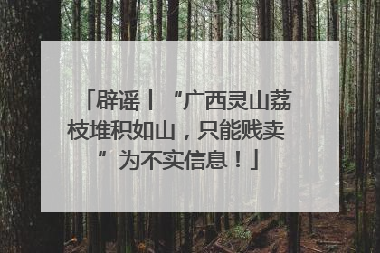辟谣丨“广西灵山荔枝堆积如山，只能贱卖”为不实信息！