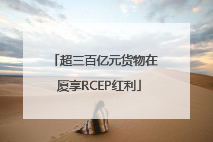 超三百亿元货物在厦享RCEP红利