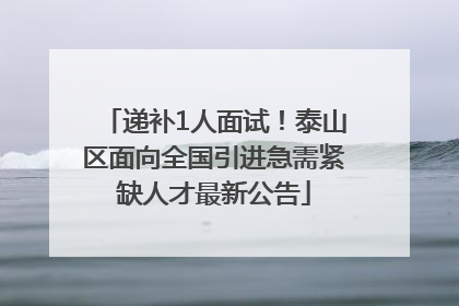 递补1人面试！泰山区面向全国引进急需紧缺人才最新公告
