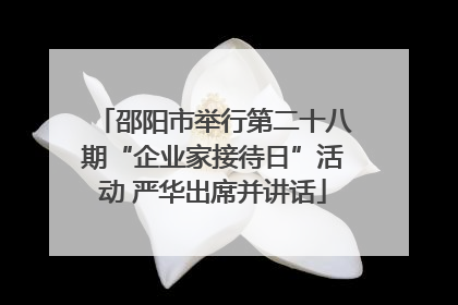 邵阳市举行第二十八期“企业家接待日”活动 严华出席并讲话