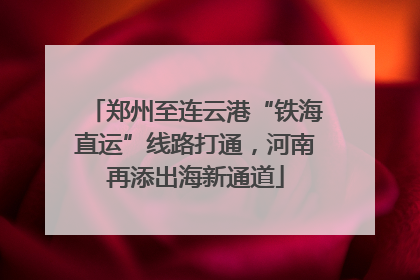 郑州至连云港“铁海直运”线路打通，河南再添出海新通道
