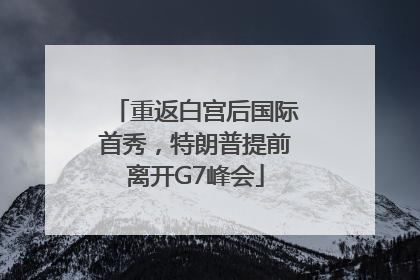 重返白宫后国际首秀，特朗普提前离开G7峰会