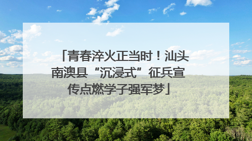青春淬火正当时！汕头南澳县“沉浸式”征兵宣传点燃学子强军梦