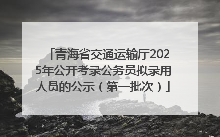 青海省交通运输厅2025年公开考录公务员拟录用人员的公示（第一批次）