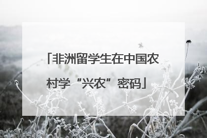 非洲留学生在中国农村学“兴农”密码