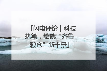 闪电评论｜科技执笔，绘就“齐鲁粮仓”新丰景