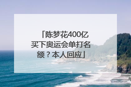 陈梦花400亿买下奥运会单打名额？本人回应