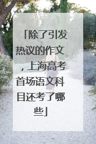 除了引发热议的作文，上海高考首场语文科目还考了哪些