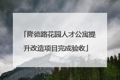 隆德路花园人才公寓提升改造项目完成验收