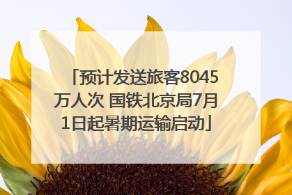 预计发送旅客8045万人次 国铁北京局7月1日起暑期运输启动
