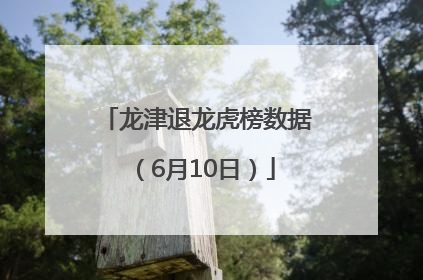 龙津退龙虎榜数据（6月10日）