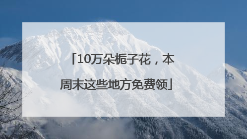 10万朵栀子花，本周末这些地方免费领