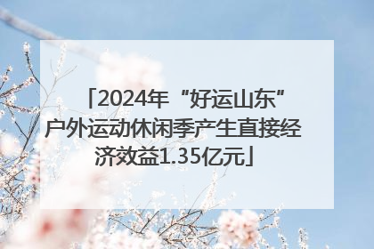 2024年“好运山东”户外运动休闲季产生直接经济效益1.35亿元